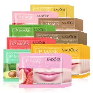 10pcs Fruits Moisturizing Lip Mask Lips Skin Care Nourishing Hydrating Crystal Collagen Gel Lip Patches Lips Plumper